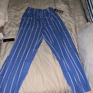 NVLT Blue and White Striped Pants Medium